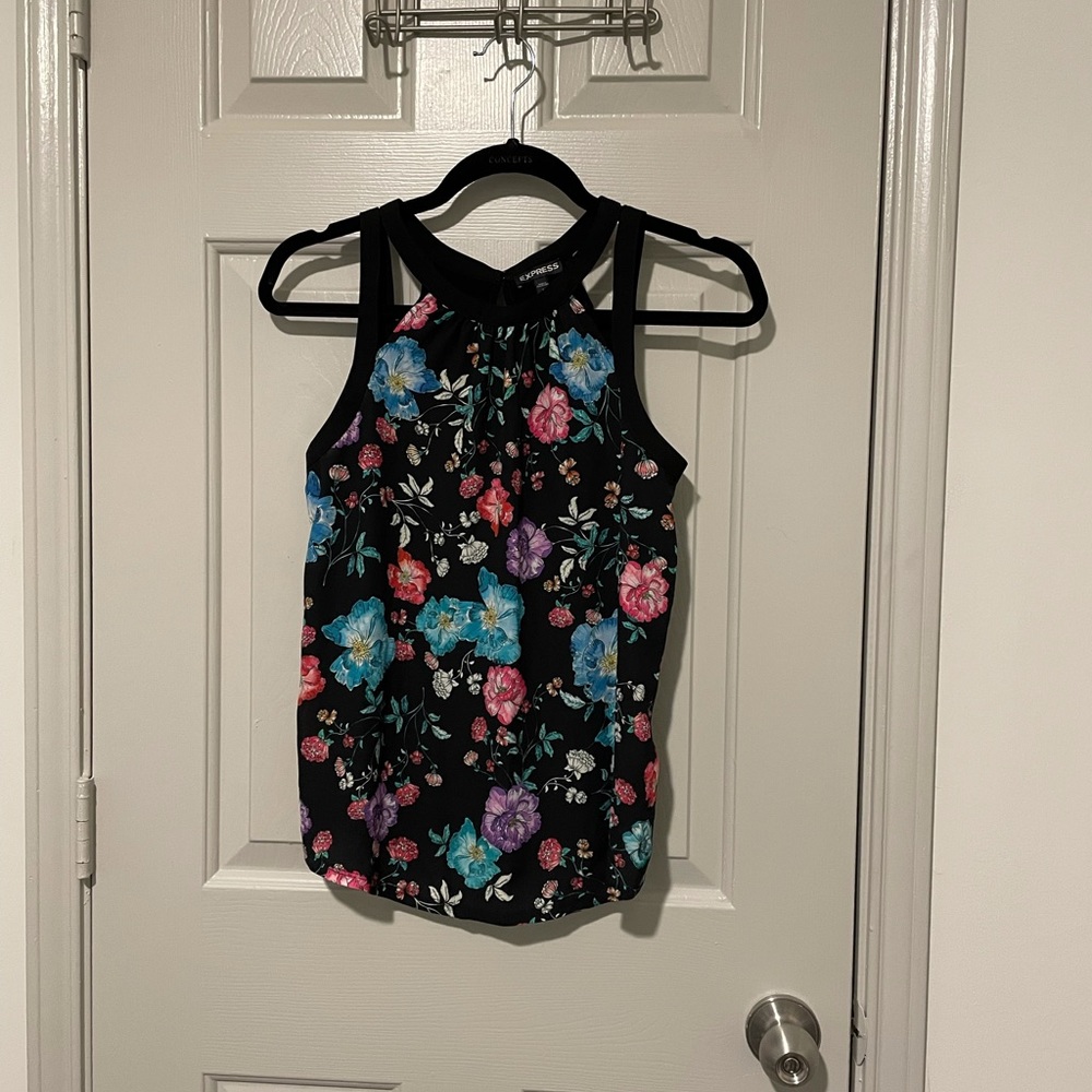 Express Floral Cutout Top